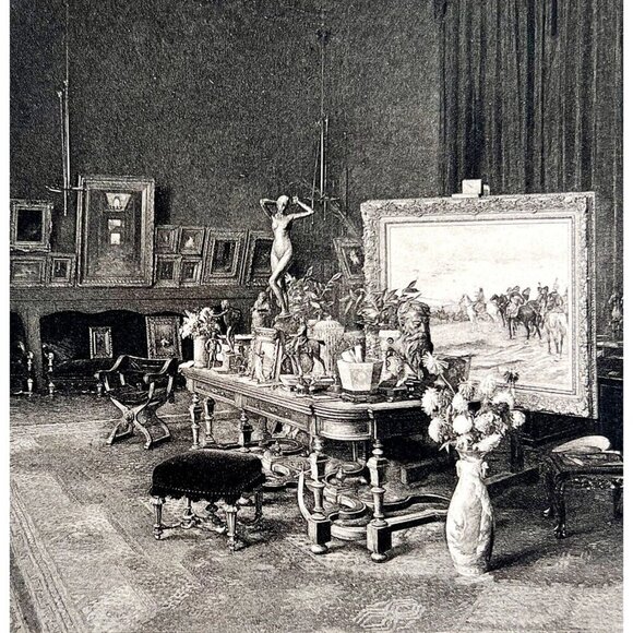 Meissonier's Arelier Art Studio Gallery Photo Gravure Victorian 1894 DWS11 - Picture 1 of 3